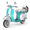 Classic vintage scooter, motor bike or moped isolated on whte Royalty Free Stock Photo