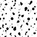 Classic vintage seamless pattern with ink blot dot, texture grunge crayons ink. black isolated on White background. Can be used Royalty Free Stock Photo