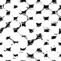 Classic vintage seamless pattern polka dot circles, scandinavian style texture grunge paint ink. black White background. Can be Royalty Free Stock Photo