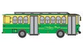 Classic and vintage Trolley Bus in green and yellow color