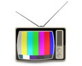 Classic vintage TV with test pattern on the screen Royalty Free Stock Photo