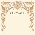 Classic Vintage vector frame baroque. Royalty Free Stock Photo