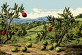 Classic vintage woodcut illustration of olives in a traditional artistic style for design projects