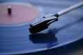 Classic vinyl record player closeup. Royalty Free Stock Photo