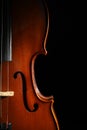 Classic violin on black background, closeup Royalty Free Stock Photo