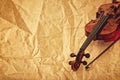 Classic violin on grunge paper background