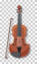 Classic violin isolated on transparent background