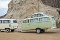 Classic Volkswagen Bus with a modified bus camper Royalty Free Stock Photo