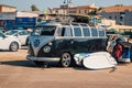 A classic Volkswagen Van full with surf boards