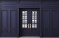 Classic wall vintage blue wood panels doors Royalty Free Stock Photo