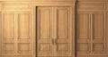 Classic wall vintage oak wood panels doors Royalty Free Stock Photo
