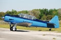 Classic wartime blue airplane Royalty Free Stock Photo