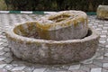 Classic wheat crushing stone, old seten stone, large millstone