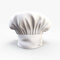 A classic white chefs hat also known as a toque blanche isolated on a white background Royalty Free Stock Photo