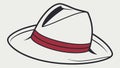 Classic White Fedora Hat Icon for Detective or Hacker, vector design Generative AI Royalty Free Stock Photo