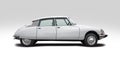 Classic Citroen DS side view isolated on white background