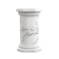 Classic white marble column pedestal with octagonal top and base, 3d render Royalty Free Stock Photo