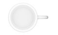 Classic white mug or cup template mock-up from above isolated on white background Royalty Free Stock Photo