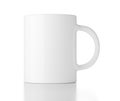 Classic white mug or cup template mock-up front view over white background Royalty Free Stock Photo