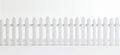 Classic White Picket Fence Isolated on White Background. Generative ai Royalty Free Stock Photo