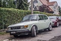 Classic white Saab 99 car parked Royalty Free Stock Photo