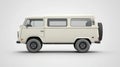 Classic white van with off-road tires and large windows Royalty Free Stock Photo