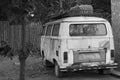Classic white van - old white van Royalty Free Stock Photo