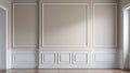 White Wainscoting Wall Elegant Panel Interior Design Background Royalty Free Stock Photo
