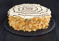 Classic whole esterhazy torte, view from front Royalty Free Stock Photo
