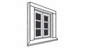 Classic Window Frame Outline: Home, Architecture Interior Design, vector design Generative AI Royalty Free Stock Photo