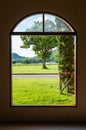 Classic window frame see through natural view