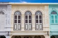 Classic windows Sino-Portuguese style architecture at Phuket Thailand Royalty Free Stock Photo