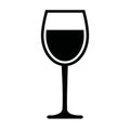 Classic Wine glass icon. Single flat black pictogram isolated on white background. Vector EPS10 illustration.