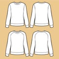 Classic Woman's sweatshirts fashion flat sketches template