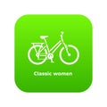 Classic women bike icon, simple style