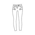 Classic women jeans icon, outline style