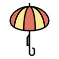 Classic women umbrella icon color outline vector