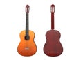 Classic wood acoustic guitar - front and back view Royalty Free Stock Photo