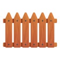 Classic wood fence icon, cartoon style