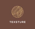 Classic Wood Texture logo design concept with line art style