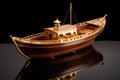 classic wooden boat with polished brass fittings