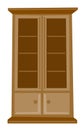 Classic wooden cabinet vector cartoon illustration