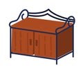 Classic wooden chest of drawers, brown storage furniture, elegant drawer. Home interior, bedroom or living room, modern