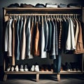 Classic Wooden Clothing Rack - Timeless Men's Fashion