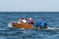 Classic wooden motorboat sweden Royalty Free Stock Photo