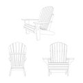 Classic wooden outdoor chair, outline sketch. Garden furniture set in adirondack style Royalty Free Stock Photo