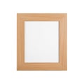 Classic wooden picture frame with blank canvas isolated on white Royalty Free Stock Photo