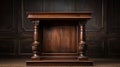 Classic Wooden Podium with Detailed Molding for Antique - AI Generated