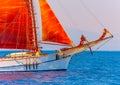 Classic wooden sailing boat Royalty Free Stock Photo