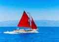 Classic wooden sailing boat Royalty Free Stock Photo
